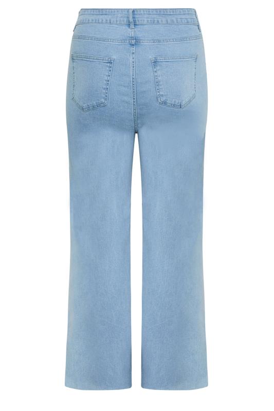 Plus Size Blue Stretch Wide Leg Jeans | Yours Clothing 5