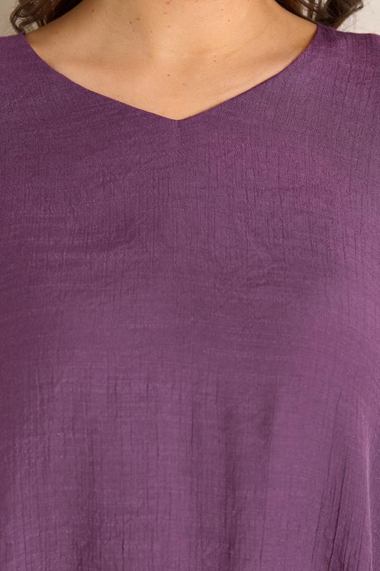 EVANS Plus Size Purple Double Layer Angel Top | Evans 4