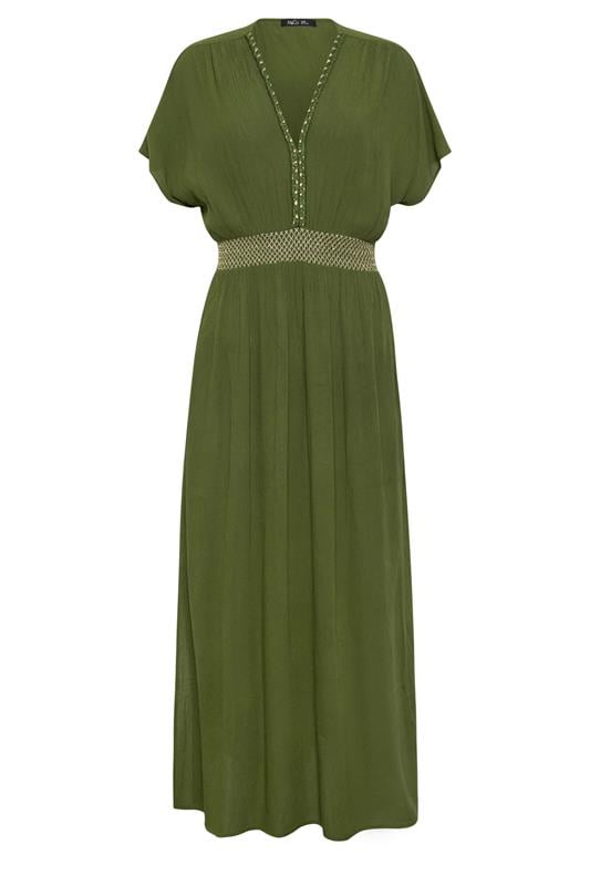 M&Co Khaki Green Rope Trim Beach Dress | M&Co 5