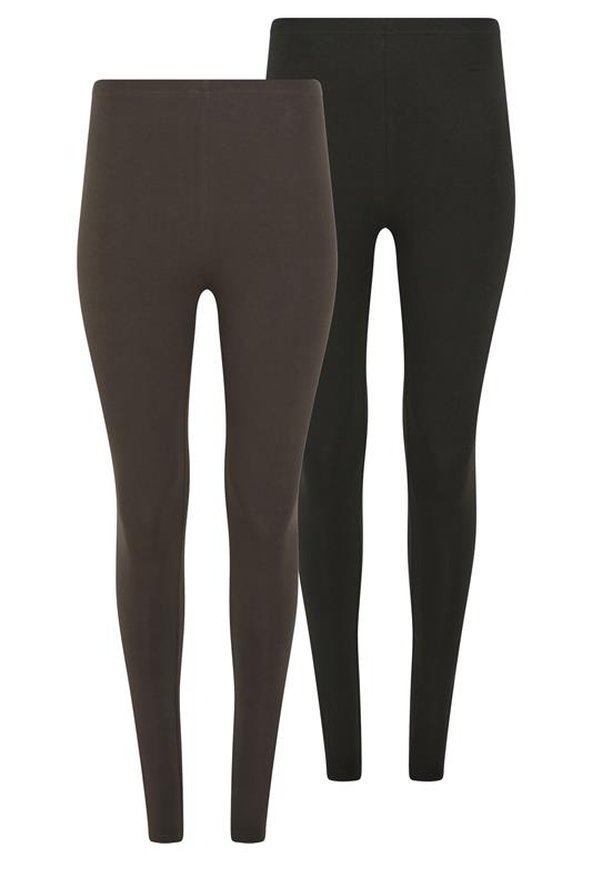  M&Co 2 PACK Black and Chocolate Brown Stretch Leggings