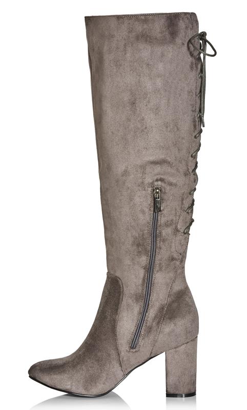 Evans Grey WIDE FIT Perry Knee Boot 4
