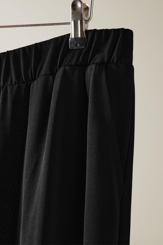 EVANS Plus Size Black Wide Leg Jersey Trousers | Evans 8