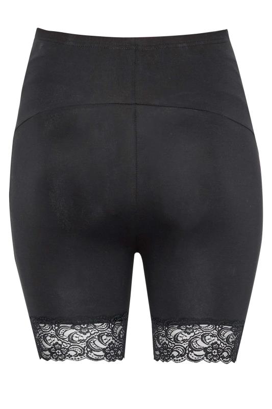 BUMP IT UP MATERNITY 2 PACK Plus Size Black Lace Trim Cycling Shorts | Yours Clothing 9