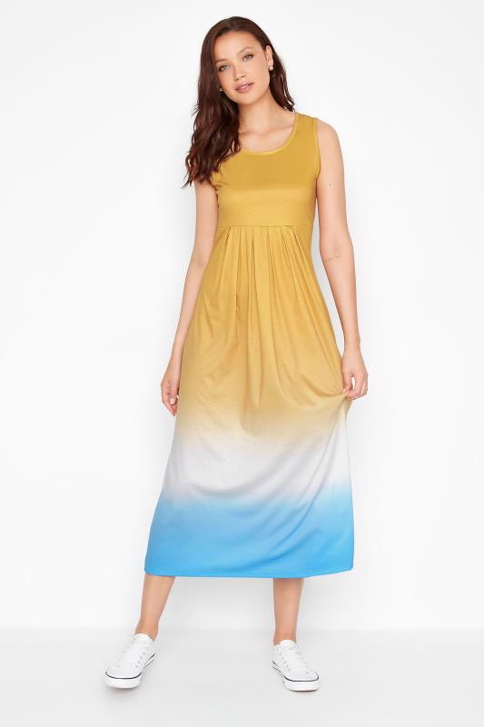LTS Tall Women's Yellow Ombre Print Sleeveless Smock Dress | Long Tall Sally 1