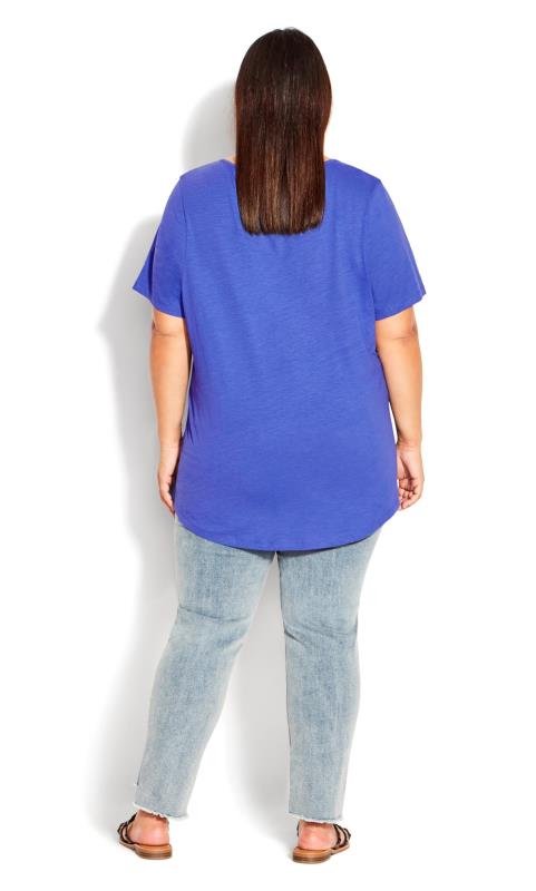 Evans Royal Blue V-Neck Pocket T-Shirt 4