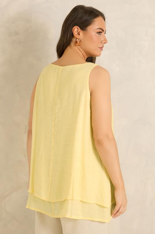 EVANS Plus Size Yellow Double Layer Vest Top | Evans 4