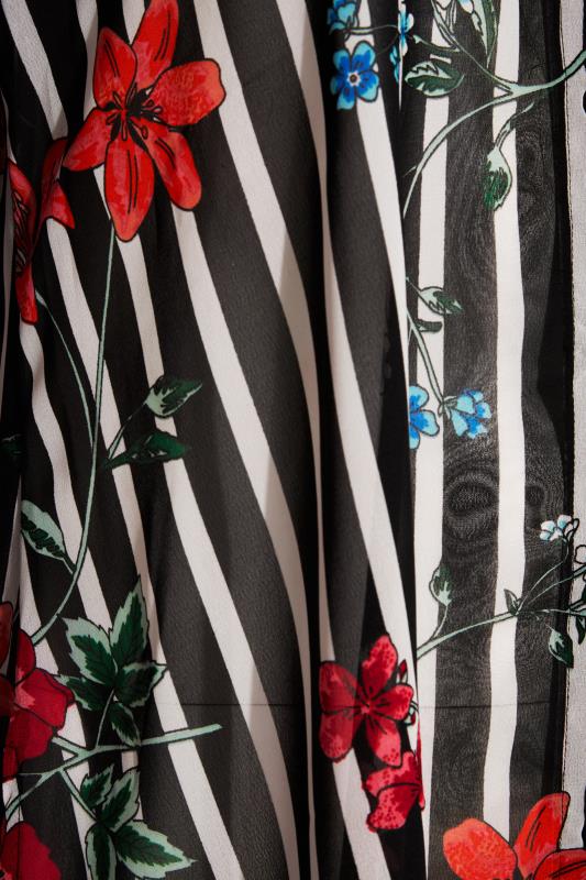 YOURS LONDON Curve Black Floral Stripe Print Chiffon Shirt_S.jpg