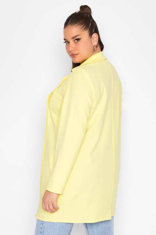 LIMITED COLLECTION Curve Lemon Yellow Long Sleeve Blazer 3