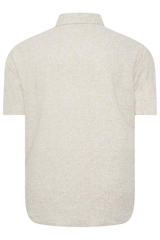 BadRhino Big & Tall Natural Brown Short Sleeve Textured Jersey Shirt | BadRhino 7