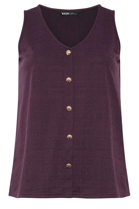 YOURS Plus Size Purple Shell Detail Vest Top | Yours Clothing 5