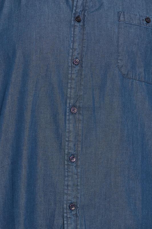 D555 Big & Tall Navy Blue Denim Shirt | BadRhino  3