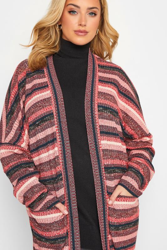 YOURS LUXURY Plus Size Pink Soft Touch Ribbed Pocket Cardigan | Yours Clothing 4