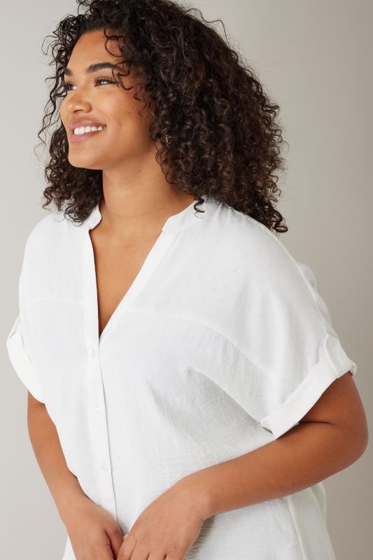 EVANS Plus Size White Short Sleeve Blouse | Evans  4