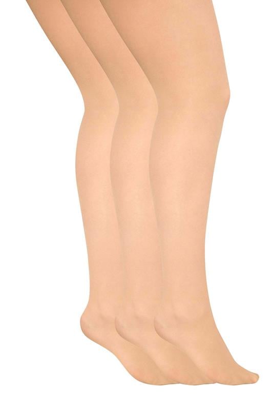 Plus Size Tights YOURSET 3 PACK Nude 20 Denier Ladder Resist Tights