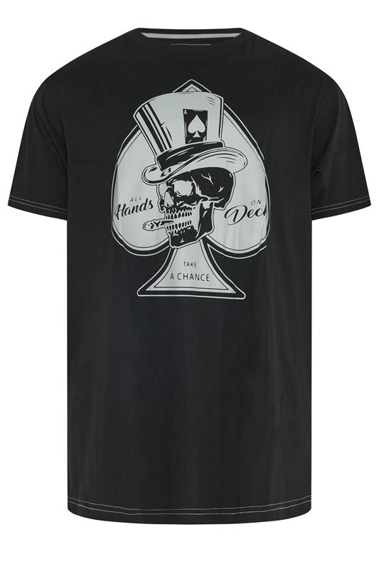 KAM Big & Tall Black Ace of Spades Skull T-Shirt | BadRhino 1