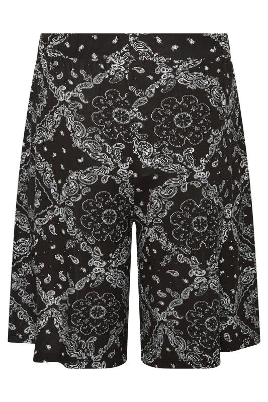 YOURS Curve Black Tile Print Jersey Shorts | Yours Clothing  6