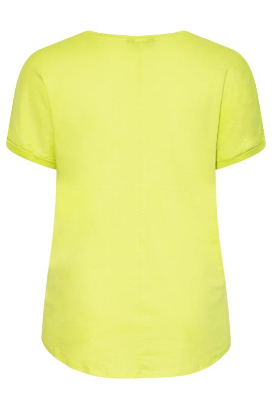 Plus Size Bright Green Floral Mesh Panel T-Shirt | Yours Clothing 7