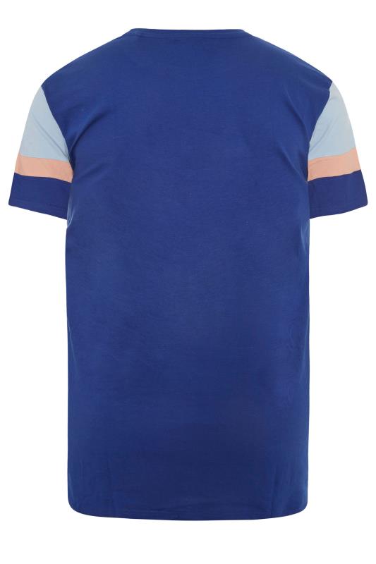 BadRhino Big & Tall Blue Cut & Sew Sleeve T-Shirt 4