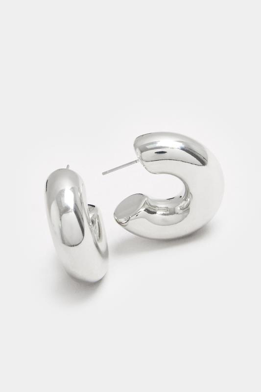 Silver Tone Hoop Earrings | Yours Clothing 3