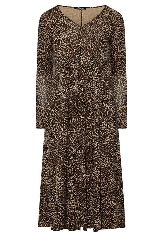 LIMITED COLLECTION Plus Size Brown Animal Print Pleat Front Dress | Yours Clothing 6