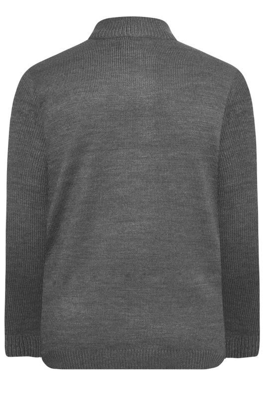 BadRhino Charcoal Grey Essential Quarter Zip Knitted Jumper | BadRhino 4