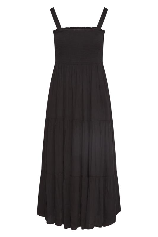 LIMIETD COLLECTION Curve Black Strappy Shirred Tier Dress_X.jpg