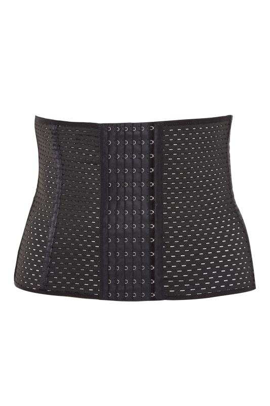 Curve Black Textured Mesh Hook & Eye Control Belly Band 2