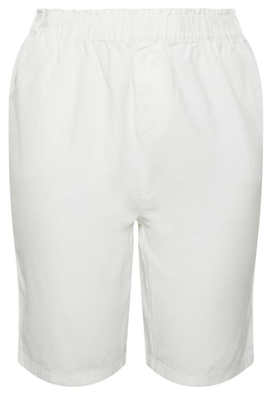YOURS Plus Size White Cool Cotton Shorts | Yours Clothing 5