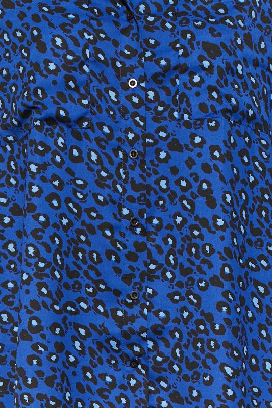 Plus Size Blue Animal Print Oversized Boyfriend Shirt | Yours Clothing 5