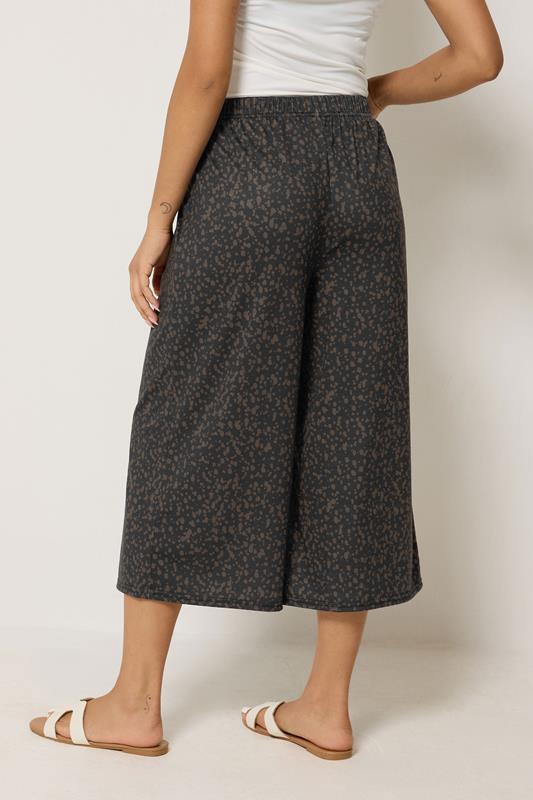 M&Co Petite Brown Animal Print Wide Leg Culottes | M&Co 2