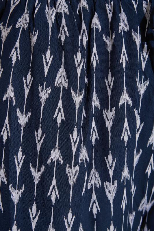 Plus Size Navy Blue Arrow Print Print Cropped Joggers | Yours Clothing  5