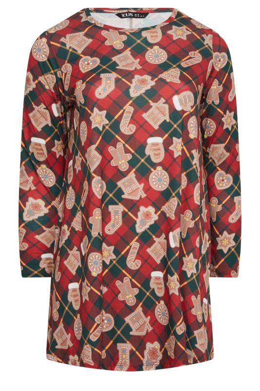 YOURS Plus Size Red Gingerbread Check Print Tunic Top | Yours Clothing 6