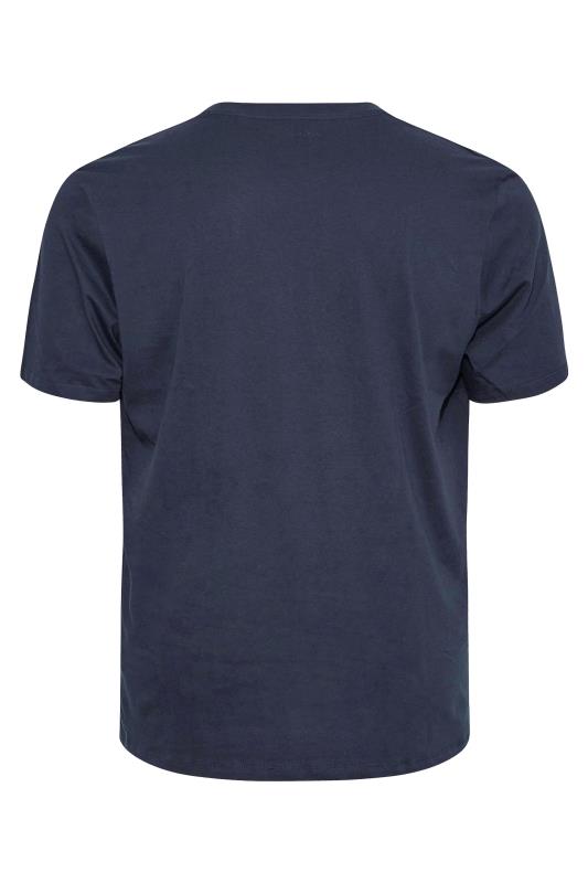 JACK & JONES Big & Tall Navy Blue Logo Crew Neck T-Shirt 4