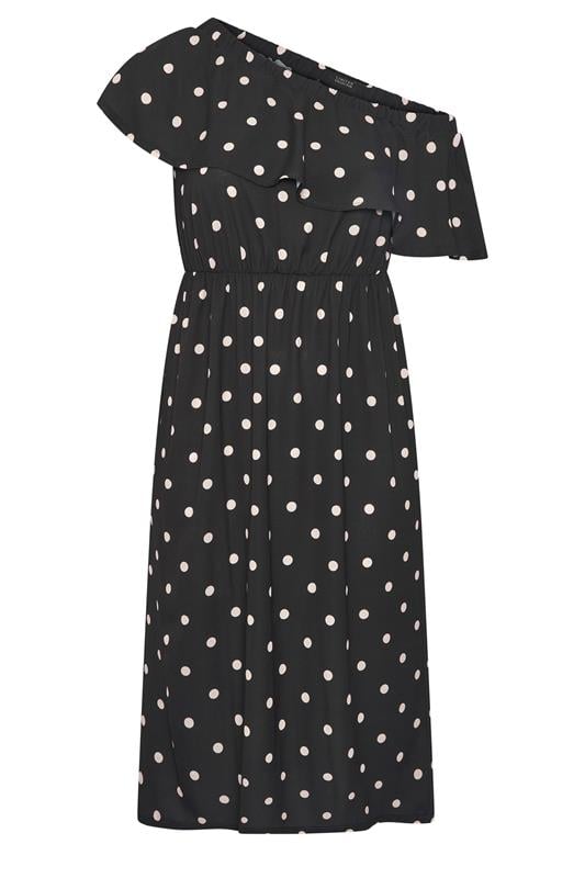 LIMITED COLLECTION Plus Size Black Polka Dot Frill Dress | Yours Clothing 5