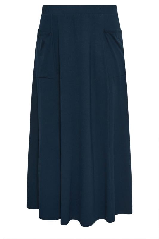 EVANS Plus Size Navy Blue Maxi Skirt | Evans  9