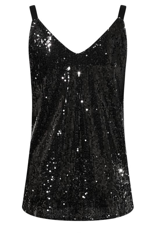 YOURS LONDON Plus Size Black & Purple Sequin Cami Top | Yours Clothing 7