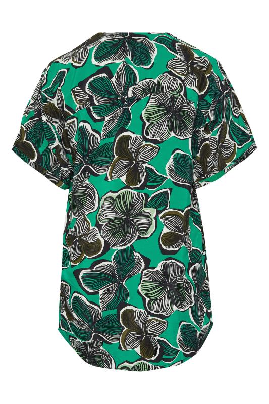 YOURS Curve Green Floral Print Shirt | Yours Clothing 7