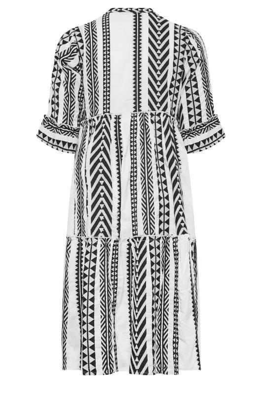 LIMITED COLLECTION Plus Size White Aztec Print Smock Midi Dress | Yours Clothing 8