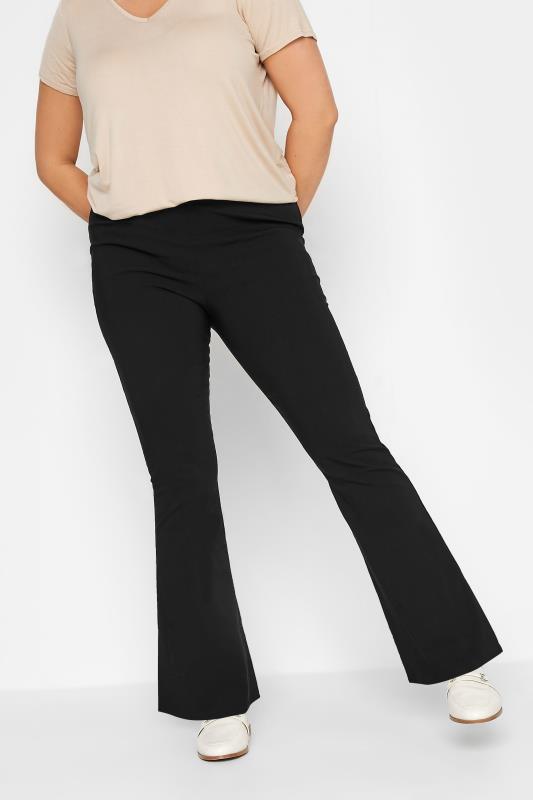 Plus Size  YOURS Curve Black Flare Bengaline Trousers