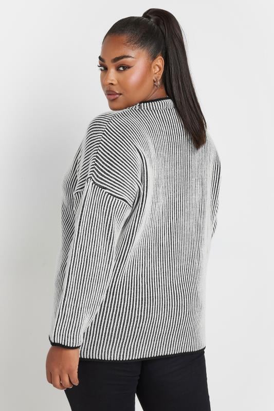 LIMITED COLLECTION Plus Size Black & White Knit Jumper | Yours Clothing  4