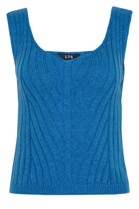 LTS Tall Women's Blue V-Neck Knitted Vest Top | Long Tall Sally 5