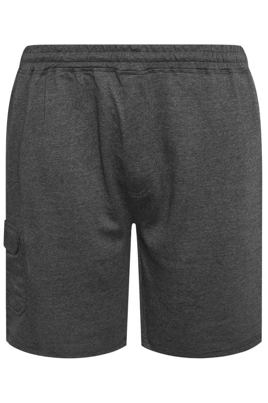 D555 Big & Tall Grey Cotton Jogger Shorts | BadRhino 3