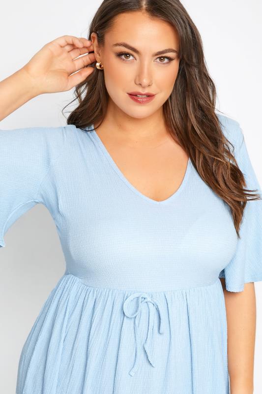 LIMITED COLLECTION Curve Light Blue Tie Waist Crinkle Top_D.jpg
