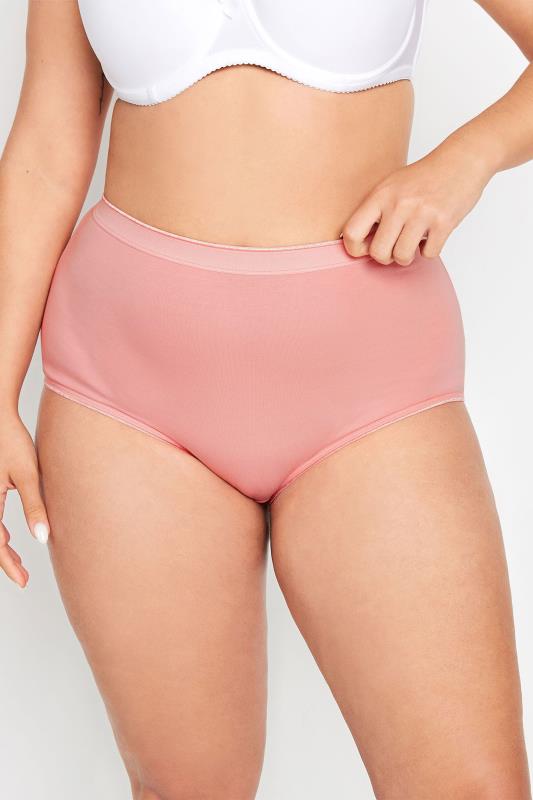 YOURS Plus Size 5 PACK Pink & Yellow Pastel Full Briefs | Yours Clothing 2