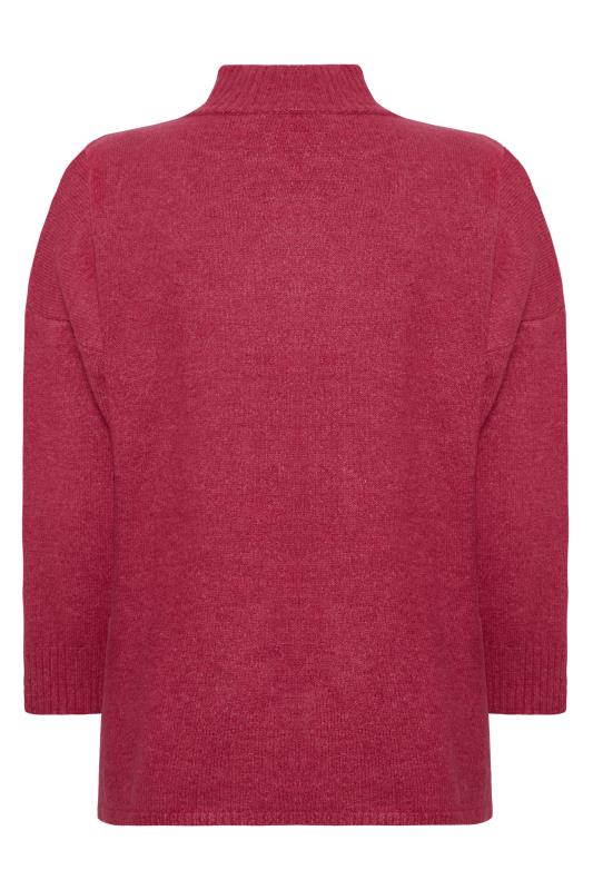 YOURS LUXURY Plus Size Dark Pink Batwing Jumper | Yours Clothing 7