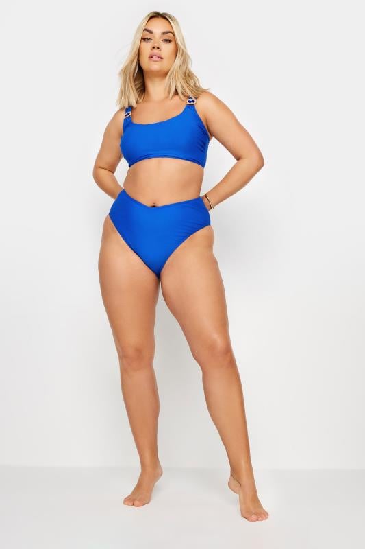 YOURS Plus Size Blue V-Front Bikini Brief | Yours Clothing 2