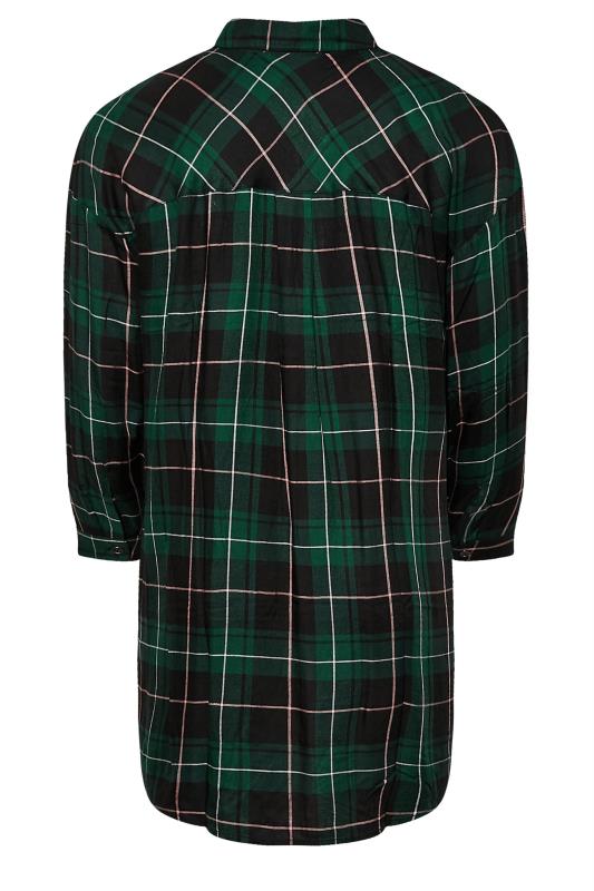 Plus Size Green Check Button Through Shirt | Yours Clothing  7
