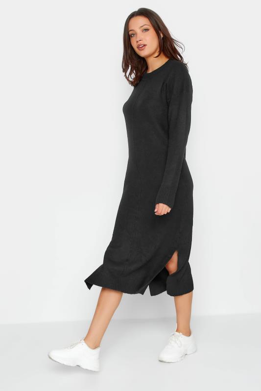 Tall  LTS Tall Black Knitted Midi Dress