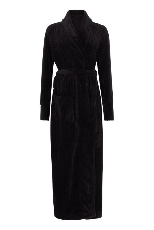 Black Textured Super Fluffy Robe | Long Tall Sally