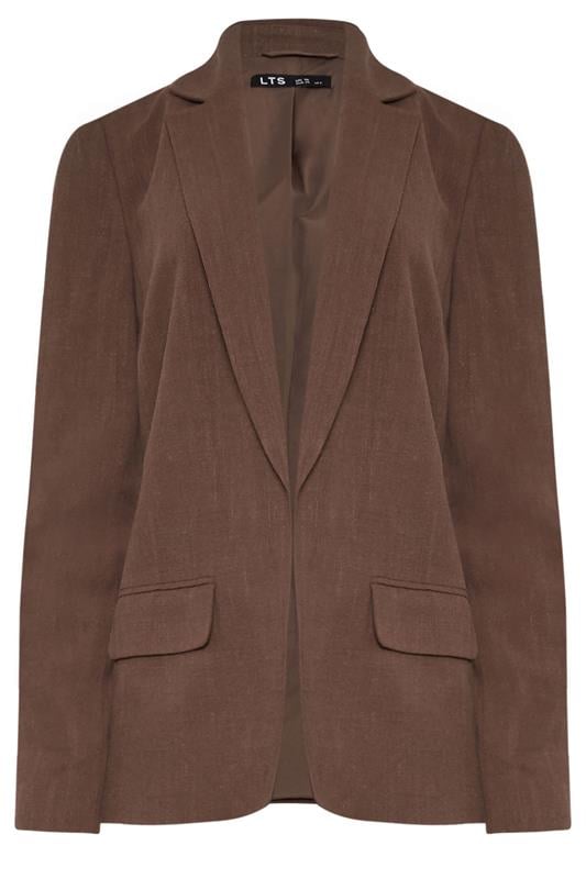 LTS Tall Women's Chocolate Brown Linen Blazer | Long Tall Sally 6